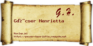 Gácser Henrietta névjegykártya