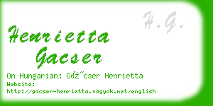 henrietta gacser business card